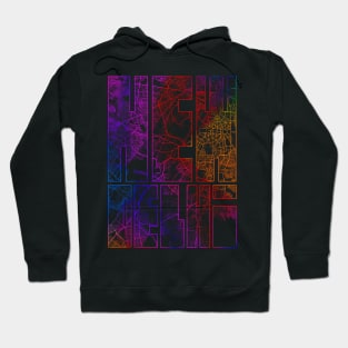 New Delhi, India City Map Typography - Colorful Hoodie